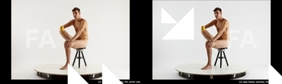 Nude White Sitting poses - ALL Slim short brown Sitting poses - simple