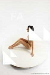 Nude Woman White Sitting poses - ALL Slim long brown Sitting poses - simple Multi angle poses Pinup