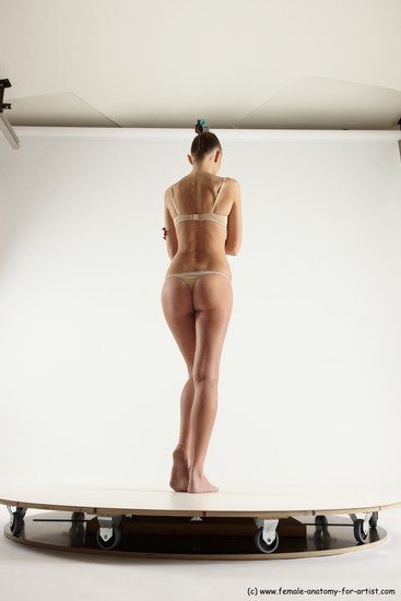 Underwear Woman White Standing poses - ALL Athletic long brown Standing poses - simple Multi angle poses Academic