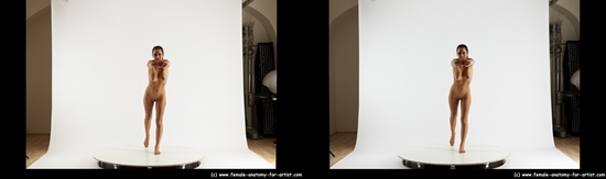 Nude Woman White Standing poses - ALL Slim long black Standing poses - simple 3D Stereoscopic poses Pinup