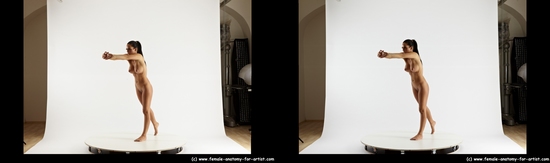 Nude Woman White Standing poses - ALL Slim long black Standing poses - simple 3D Stereoscopic poses Pinup