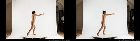 Nude Woman White Standing poses - ALL Slim long black Standing poses - simple 3D Stereoscopic poses Pinup