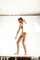 Nude Woman White Standing poses - ALL Slim long black Standing poses - simple Multi angle poses Pinup