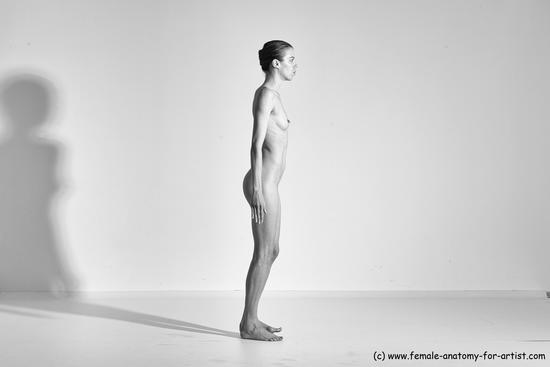 Nude Gymnastic poses Woman White Moving poses Athletic long brown Dynamic poses Pinup