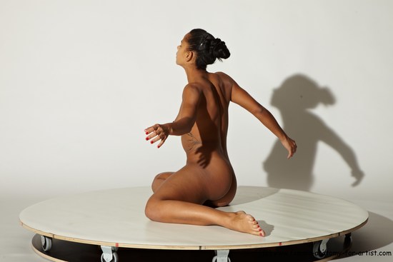 Nude Woman Multiracial Sitting poses - ALL Slim long black Sitting poses - simple Pinup