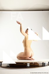 Nude Woman White Sitting poses - ALL Slim long black Sitting poses - on knees Multi angle poses Pinup