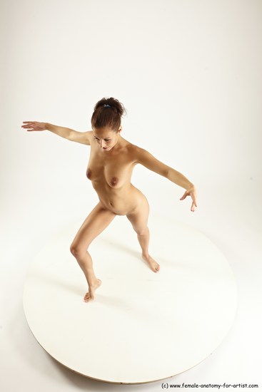 Nude Woman White Standing poses - ALL Slim long brown Standing poses - simple Multi angle poses Pinup