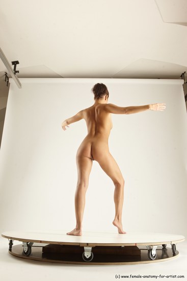 Nude Woman White Standing poses - ALL Slim long brown Standing poses - simple Multi angle poses Pinup