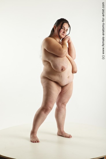 Nude Woman White Standing poses - ALL Overweight long black Standing poses - simple Standard Photoshoot Pinup