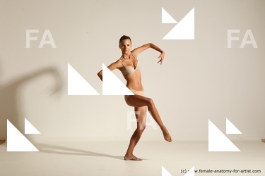 Underwear Gymnastic poses Woman White Moving poses Slim long blond Dynamic poses Academic