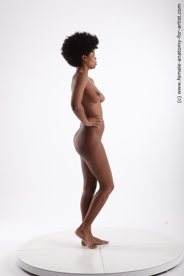 Nude Woman Black Standing poses - ALL Slim medium black Standing poses - simple Pinup