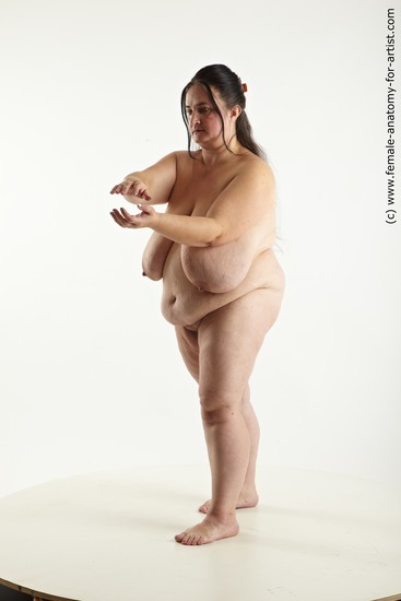 Nude Woman White Standing poses - ALL Overweight long black Standing poses - simple Pinup