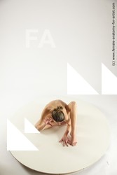 Nude Woman White Slim long blond Multi angle poses Pinup