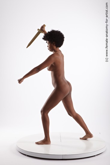 Nude Woman Black Slim medium black Fighting Pinup