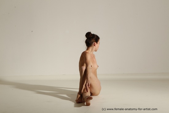 Nude Gymnastic poses Woman White Laying poses - ALL Athletic Laying poses - on back long brown Dynamic poses Pinup