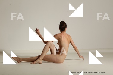 Nude Gymnastic poses Woman White Laying poses - ALL Athletic Laying poses - on back long brown Dynamic poses Pinup