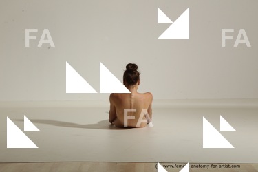 Nude Woman White Laying poses - ALL Athletic Laying poses - on back long brown Dynamic poses Pinup