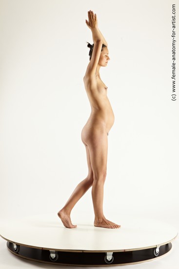 Nude Woman White Pregnant medium brown Pinup