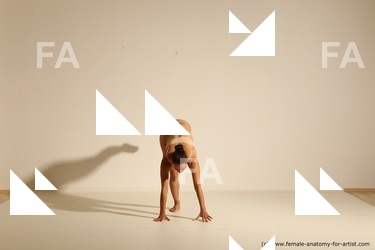 Underwear Gymnastic poses Woman White Moving poses Slim long brown Dynamic poses Academic