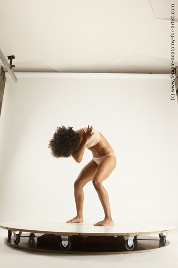 Underwear Woman Black Standing poses - ALL Athletic dreadlocks black Standing poses - simple Multi angle poses Academic