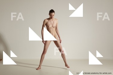 Nude Gymnastic poses Woman White Moving poses Athletic long brown Dynamic poses Pinup