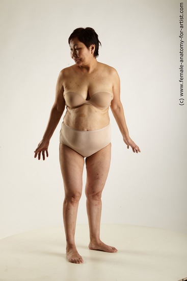 Underwear Woman Asian Standing poses - ALL Overweight short black Standing poses - simple Academic