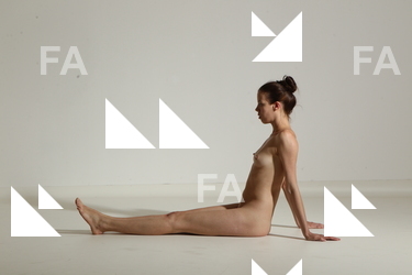 Nude Gymnastic poses Woman White Moving poses Slim long brown Dynamic poses Pinup