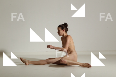 Nude Gymnastic poses Woman White Moving poses Slim long brown Dynamic poses Pinup