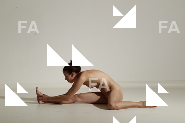 Nude Gymnastic poses Woman White Moving poses Slim long brown Dynamic poses Pinup