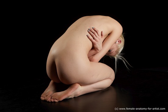 Nude Woman White Kneeling poses - ALL Average medium blond Standard Photoshoot Pinup