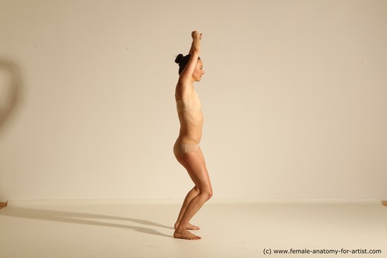 Underwear Woman White Slim long black Dancing Dynamic poses Academic