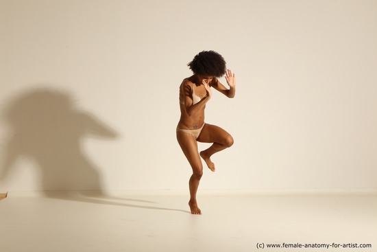 Underwear Gymnastic poses Woman Black Athletic medium brown Dancing Dynamic poses Academic