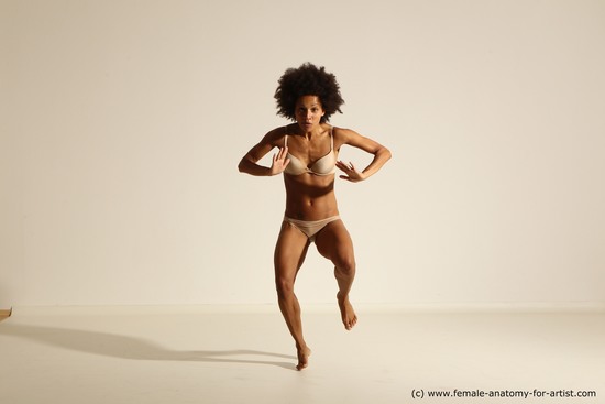 Underwear Gymnastic poses Woman Black Athletic medium brown Dancing Dynamic poses Academic