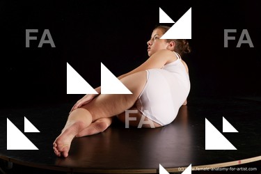 Underwear Woman White Laying poses - ALL Average Laying poses - on side long brown Standard Photoshoot  Academic