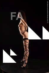 Nude Woman White Slim long brown Standard Photoshoot Pinup