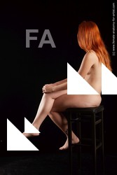 Nude Woman White Average long red Standard Photoshoot Pinup