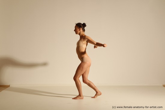 Underwear Woman White Dancing Dynamic poses Academic