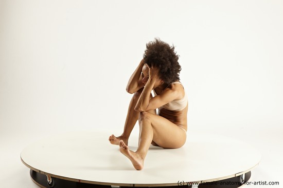 Underwear Woman Black Multi angle poses Academic
