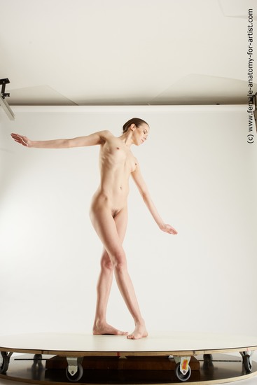 Nude Woman White Standing poses - ALL Slim medium brown Standing poses - simple Multi angle poses Pinup