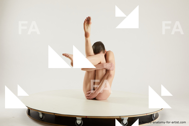 Nude Woman White Sitting poses - ALL Slim medium brown Sitting poses - simple Multi angle poses Pinup