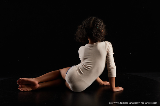 Sportswear Woman Black Sitting poses - ALL Slim long black Standard Photoshoot  Academic