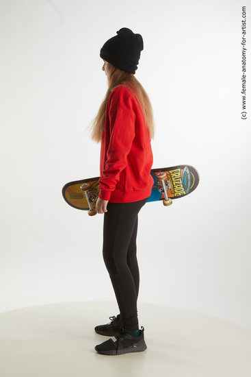 Sportswear Woman White Standing poses - ALL Average long brown Standing poses - simple Standard Photoshoot  Academic