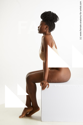 Underwear Woman Black Sitting poses - ALL Average long black Sitting poses - simple Standard Photoshoot Academic