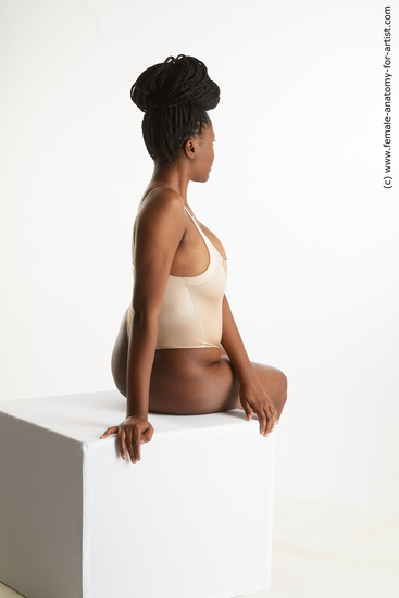 Underwear Woman Black Sitting poses - ALL Average long black Sitting poses - simple Standard Photoshoot Academic