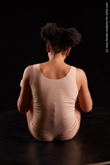 Underwear Woman Black Sitting poses - ALL Average medium black Standard Photoshoot  Academic