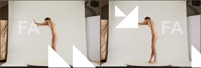 Nude Woman White Standing poses - ALL Slim medium brown 3D Stereoscopic poses Pinup