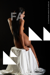 Nude Woman White Sitting poses - ALL Slim long black Sitting poses - simple Standard Photoshoot Pinup