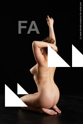 Nude Woman White Kneeling poses - ALL Average Kneeling poses - on both knees long brown Standard Photoshoot Pinup