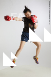 Sportswear Woman Asian Average medium black Fighting Standard Photoshoot Academic