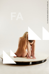 Nude Woman - Woman White Kneeling poses - ALL Slim Kneeling poses - on both knees medium Multi angle poses Pinup